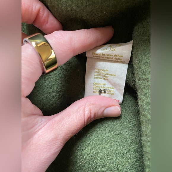 Mama Owl Disana Boiled Merino Wool Overall- Olive, size 12-24 mo - Picture 10 of 12